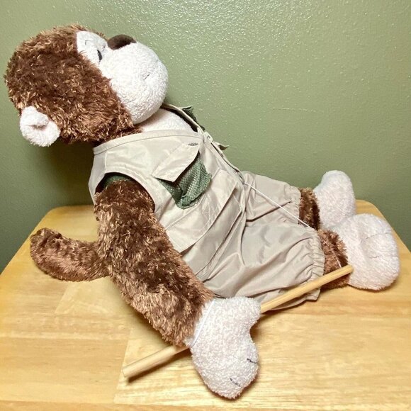 Build A Bear Monkey Plush Fisherman Safari Stuffed Animal 19” Tall BAB Doll - Picture 2 of 12